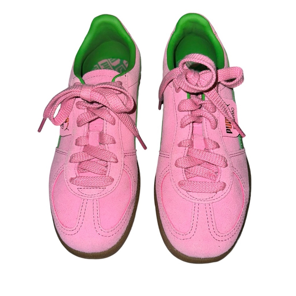 Puma Palermo Pink and Green Women’s Sneakers Size 7